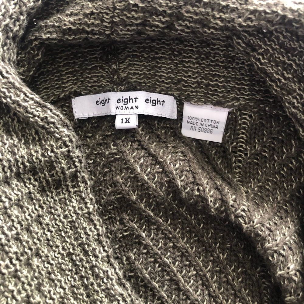 Olive green cowl neck tunic with split sides - 1X - Picture 4 of 4